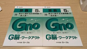 中学受験 グノーブル 算数 ５年 G脳 ワークアウト No.18～21 速さに関する文章問題 (1)旅人算 (2)流水算 (3)時計算 (4)通貨算 計4冊(中古)