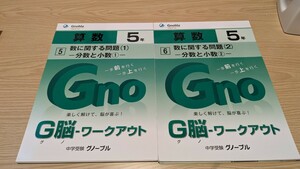 中学受験 グノーブル 算数 ５年 G脳 ワークアウト No.5～6 数に関する問題(1)(2) 分数と小数①②　計2冊(中古)