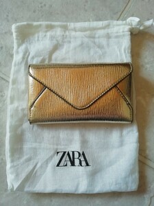 ZARA ゴールドチェーンバッグ 財布 ウォレット ザラ サイズ19x11cm