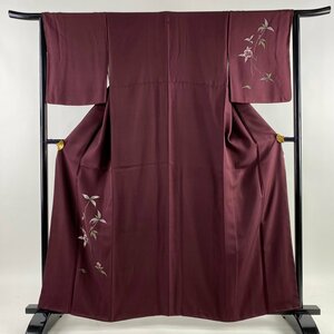  tsukesage length 161cm sleeve length 65cm M.. wistaria three -years old ... flower red purple silk beautiful goods preeminence goods one .[ used ]