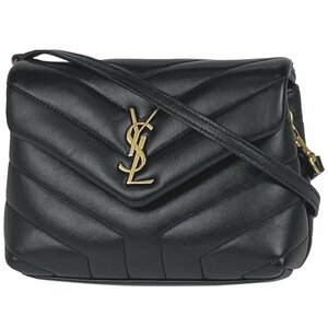 イヴ・サンローラン YVES SAINT LAURENT ルル トイバッグ Yキルティング 2WAY クラッチバッグ ショルダーバッグ レザー ブラック【中古】