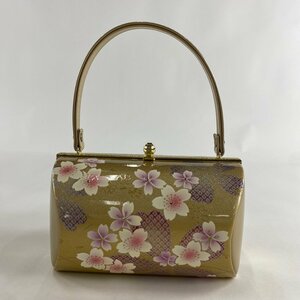 和装バッグ 美品 優品 フォーマル 桜 ラインストーン 金色 エナメル 和装小物 【中古】