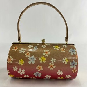 和装バッグ 美品 優品 フォーマル 桜 金色 エナメル 和装小物 【中古】