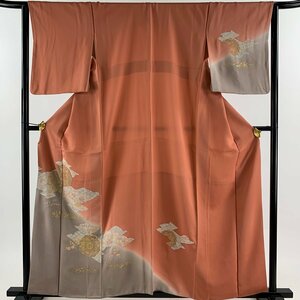  tsukesage length 158cm sleeve length 64cm M.. writing . flower embroidery gold paint . color silk preeminence goods [ used ]