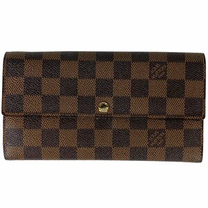 ルイ・ヴィトン Louis Vuitton ポルトフォイユ サラ 札入れ 小銭入れ 長財布 ダミエ ブラウン N61734 レディース 【中古】