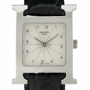 エルメス HERMES Hウォッチ HH1.210 腕時計 SS レザー クォーツ アイボリー レディース 【中古】