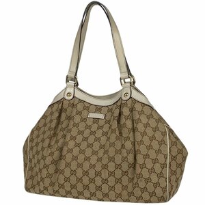 グッチ GUCCI GG柄 トートバッグ ハンドバッグ ショルダーバッグ トートバッグ GGキャンバス ベージュ ホワイト 388919 レディース 中古