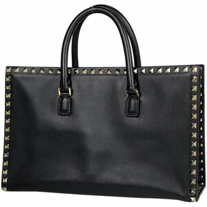 ヴァレンチノ Valentino ロックスタッズ ハンドバッグ 2WAY ショルダーバッグ ハンドバッグ レザー ブラック レディース 【中古】