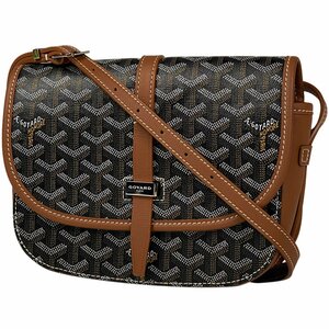 ゴヤール GOYARD ベルヴェデーレ MM バッグ ショルダーバッグ 斜め掛け コーティングキャンバス ブラック ブラウン レディース 【中古】