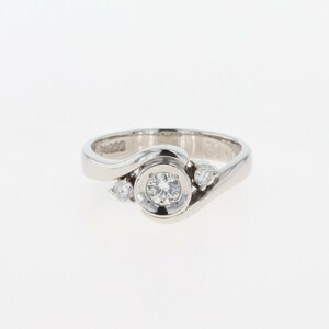 メレダイヤ デザインリング プラチナ 指輪 リング 13.5号 Pt900 ダイヤモンド レディース 【中古】