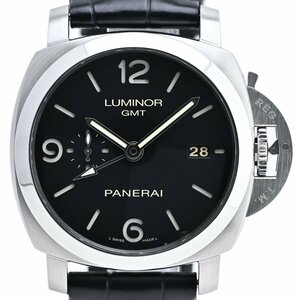 オフィチーネパネライ OFFICINE PANERAI ルミノール44 1950 3デイズ GMT PAM00329 腕時計 SS レザー 自動巻き ブラック メンズ 【中古】