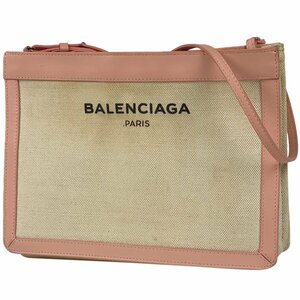  Balenciaga BALENCIAGA темно-синий небольшая сумочка сумка на плечо парусина розовый бежевый 339937 женский [ б/у ]