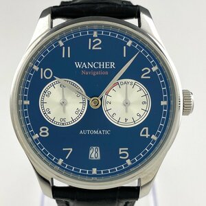 【ジャンク品】WANCHER ナビゲーション ラウンド 7days パワーリザーブ 腕時計 自動巻き 【中古】