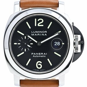 オフィチーネパネライ OFFICINE PANERAI ルミノールマリーナ オートマティック アッチャイオ PAM00104 自動巻き ブラック メンズ 【中古】