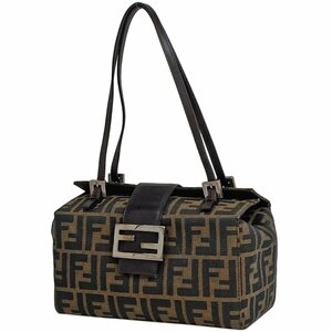 フェンディ FENDI ズッカ柄 ハンドバッグ ロゴ ショルダーバッグ ハンドバッグ キャンバス ブラウン 16335 レディース 【中古】