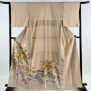  color tomesode length 166cm sleeve length 62.5cm S. thousand ...... comb gold thread gold paint pink beige silk excellent article ...[ used ]