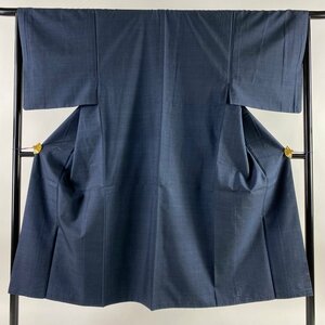 男着物 身丈138cm 裄丈66cm S 袷 アンサンブル 紬 亀甲絣 紺色 正絹 美品 優品 【中古】