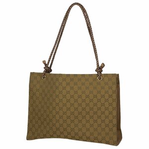 グッチ GUCCI GG柄 トートバッグ ショルダーバッグ ロゴ トートバッグ GGキャンバス ブラウン 109140 レディース 【中古】