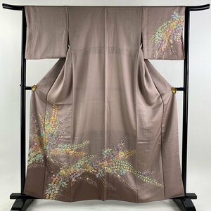 訪問着 身丈161cm 裄丈64cm M 袷 辻が花 ぼかし 紫 正絹 美品 秀品 【中古】