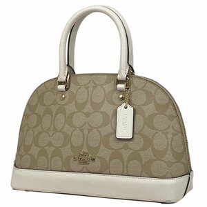 コーチ COACH ミニ シエラ サッチェル シグネチャー 2WAY ショルダーバッグ コーティングキャンバス ベージュ F27583 レディース 【中古】