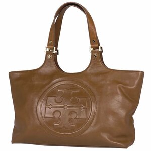 トリーバーチ Tory Burch ロゴ トートバッグ セミショルダー トートバッグ レザー ブラウン レディース 【中古】