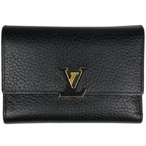 ルイ・ヴィトン Louis Vuitton ポルトフォイユ カプシーヌ コンパクト トリヨン 三つ折り財布 レザー ノワール(ブラック) M62157【中古】