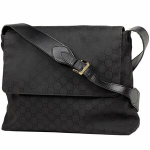 グッチ GUCCI GG柄 ショルダーバッグ 斜め掛け ショルダーバッグ ナイロン ブラック 272351 レディース 【中古】