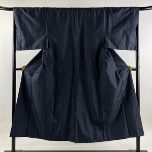  man kimono length 146cm sleeve length 69cm M. ensemble pongee . what . dark blue silk preeminence goods [ used ]