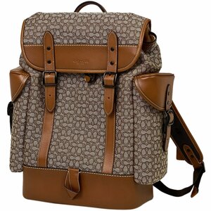 コーチ COACH ヒッチ バッグパック マイクロシグネチャー リュック キャンバス ブラウン CM387 メンズ 【中古】