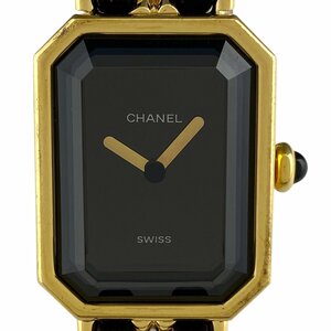 シャネル CHANEL プルミエール Sサイズ H0001 腕時計 SS レザー クォーツ ブラック レディース 【中古】