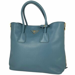 【在庫一掃】 プラダ PRADA ロゴプレート トートバッグ 2WAY トートバッグ レザー マリン(ライトブルー) BN2640 【中古】