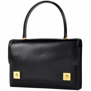 【在庫一掃】 エルメス HERMES ピアノ ハンドバッグ ボックスカーフ ブラック □A 【中古】