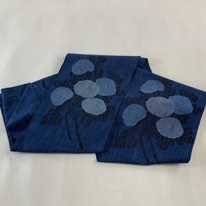 名古屋帯 優品 八寸名古屋帯 松葉仕立て 菊 金銀糸 藍色 正絹 【中古】の画像5