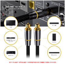 光デジタルケーブル 1m プレミアム オーディオ TOSLINK 角型プラグ 24K金メッキ メタルコネクタ ナイロンメッシュ ネコポス 送料無料_画像2