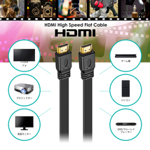 HDMIケーブル フラット 10m 薄型 平型 Ver1.4 FullHD 3D フルハイビジョン ネコポス＊ 送料無料_画像2