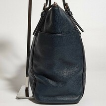 美品 マイケルコース トートバッグ 本革 シボ革 シュリンクレザー MICHAEL KORS 紺 ビジネス ブリーフケース メンズ 大容量 仕事 A4 肩掛け_画像5