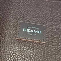 極美品 ビームス トートバッグ シボ革 シュリンクレザー BEAMS ブラウン 茶色 ビジネス ブリーフケース メンズ 大容量 仕事 A4可 肩掛け可_画像9