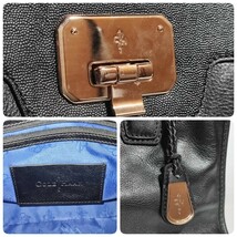 美品 コールハーン トートバッグ 本革 シボ革 シュリンクレザー Cole Haan 黒 ビジネス ブリーフケース メンズ 大容量 仕事 A4可 肩掛け可_画像10