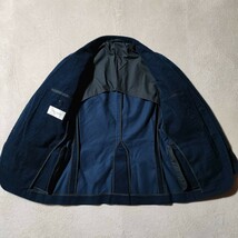 美品 М~L相当 ユナイテッドアローズ コーデュロイ UNITED ARROWS テーラードジャケット パイピング コットン 青色 メンズ 大きいサイズ 春_画像5