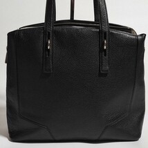 希少 フルラ トートバッグ 本革 シボ革 シュリンクレザー FURLA ブラック 黒 ビジネス ブリーフケース メンズ 大容量 仕事 A4可 肩掛け 鞄_画像3