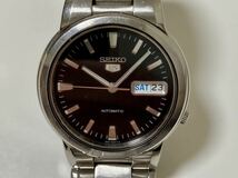 SEIKO ファイブ デイデイト 7S26-01F0 自動巻き 裏スケ 黒文字盤 腕時計 稼働品 セイコー _画像1