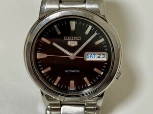 SEIKO ファイブ デイデイト 7S26-01F0 自動巻き 裏スケ 黒文字盤 腕時計 稼働品 セイコー 