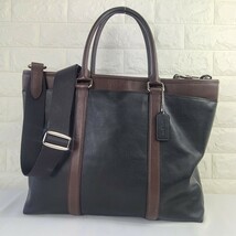 COACH 01 コーチ メンズ ブリーフケース　２way 黒 茶 ビジネス　A4　_画像2