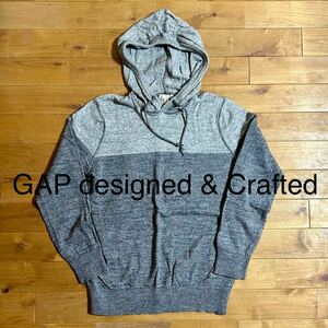 GAP ギャップ designed & crafted バイカラーフーディ グレー プルオーバーパーカー