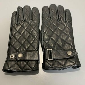 １円〜　Gloves FRATELLI FORINO　グローブス　グローブ　手袋　レザー　黒　キルティング　7 1/2　C1787