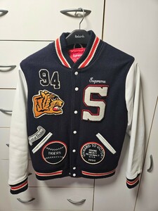 美品 SUPREME シュプリーム 09 Tiger varsity jacket スタジャン ネイビー XLサイズ オリジナル