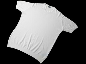  メンズ XL ジョンスメドレー 最高級コットン クルーネック 鹿の子Tシャツ PARK ホワイト JOHN SMEDLEY イギリス製★