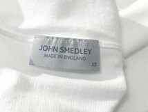 レディース XS ジョンスメドレー 最高級コットン モックネックネックシャツ S4408 ホワイト JOHN SMEDLEY イギリス製★_画像4