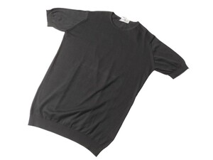  メンズ S ジョンスメドレー 最高級コットン クルーネックTシャツ BELDEN ブラック JOHN SMEDLEY イギリス製★