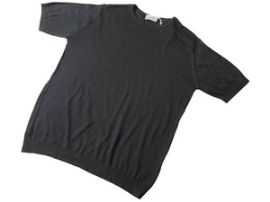  メンズ L ジョンスメドレー 最高級コットン クルーネックTシャツ BELDEN ブラック JOHN SMEDLEY イギリス製★